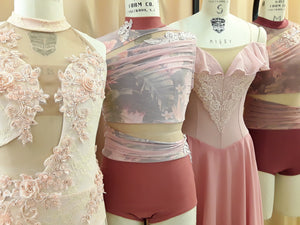 Custom solo costumes in blush pinks and soft tones